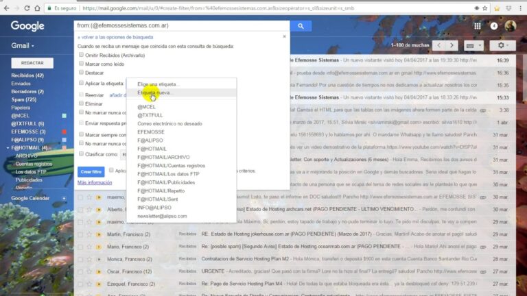 Optimiza tu correo en Gmail con reglas de organizaci&oacute;n