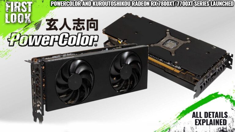 PowerColor y Kuroutoshikou presentan la serie Radeon RX 7800XT/7700XT en elegante color negro